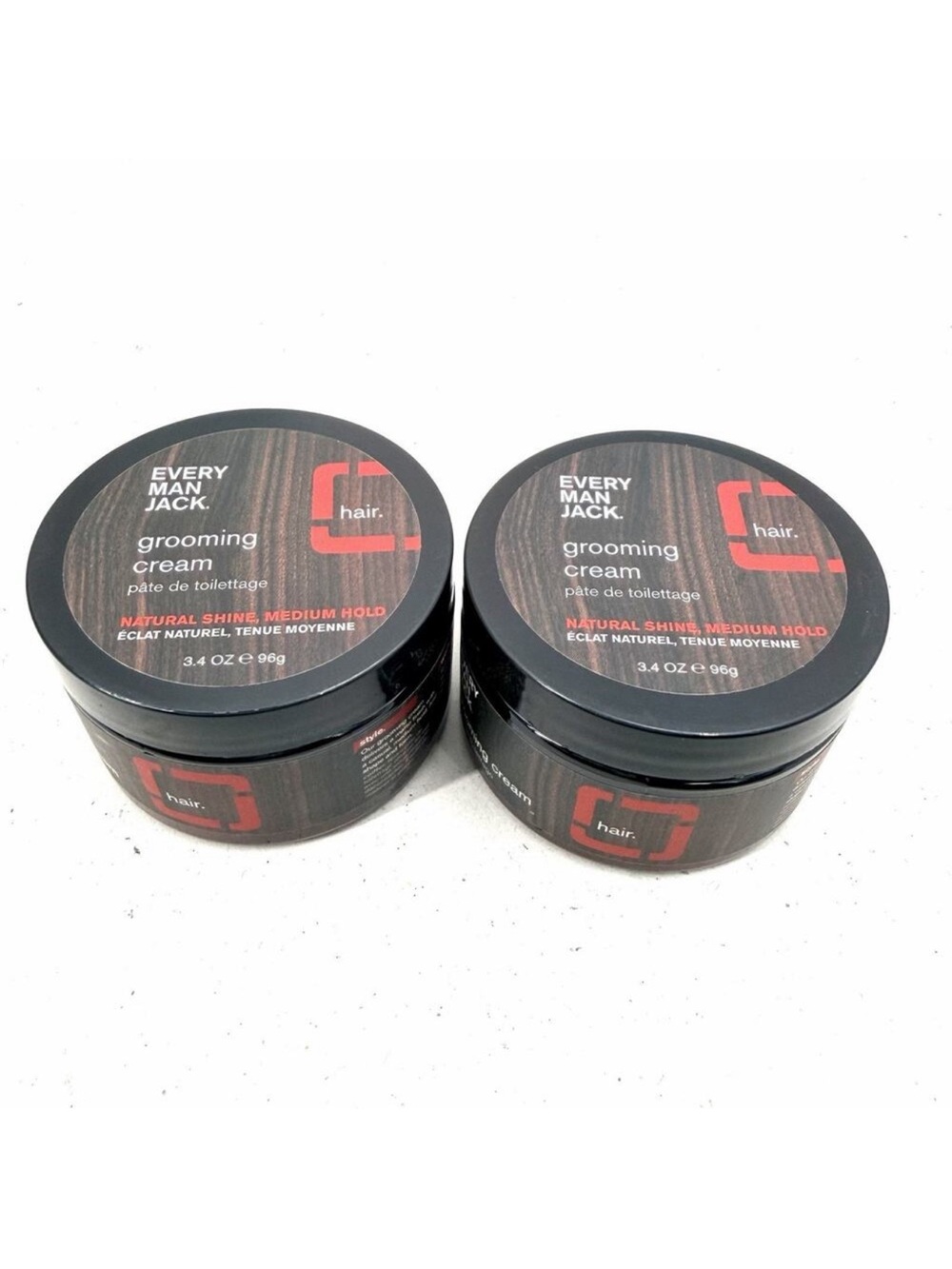 2 PACK - Every Man Jack Grooming Cream Natural Shine Medium Hold 3.4 Oz